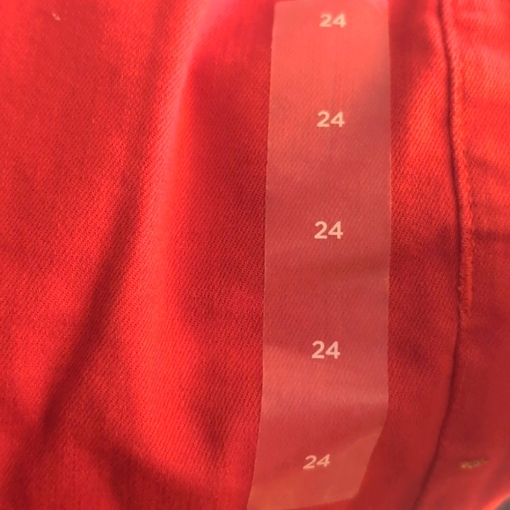 NWT Lane Bryant Girlfriend Shorts Red Plus Size 24 | Stretch Mid-Rise Denim - Picture 9 of 14